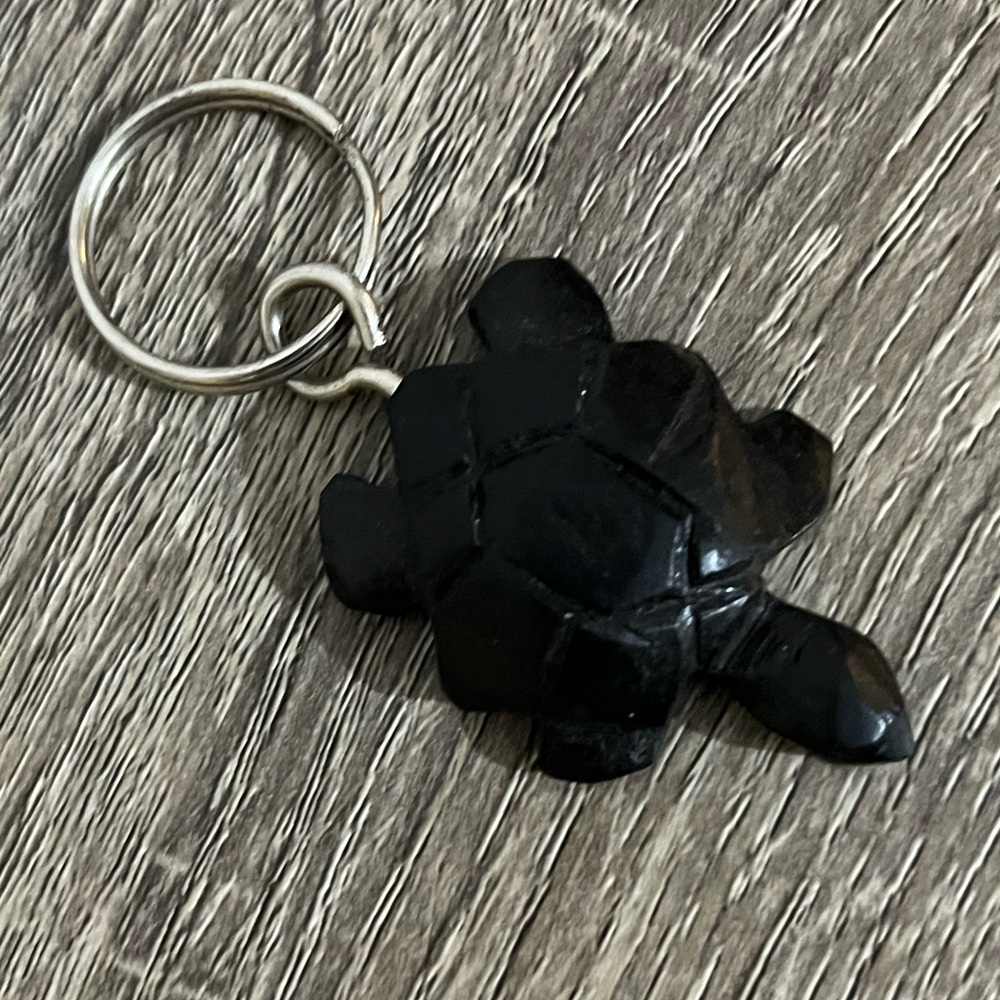 Carved Wooden Turtle Keychain
